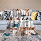 Aperturee - Aperturee Personalized Best Friend Name Stitched Photo Blanket